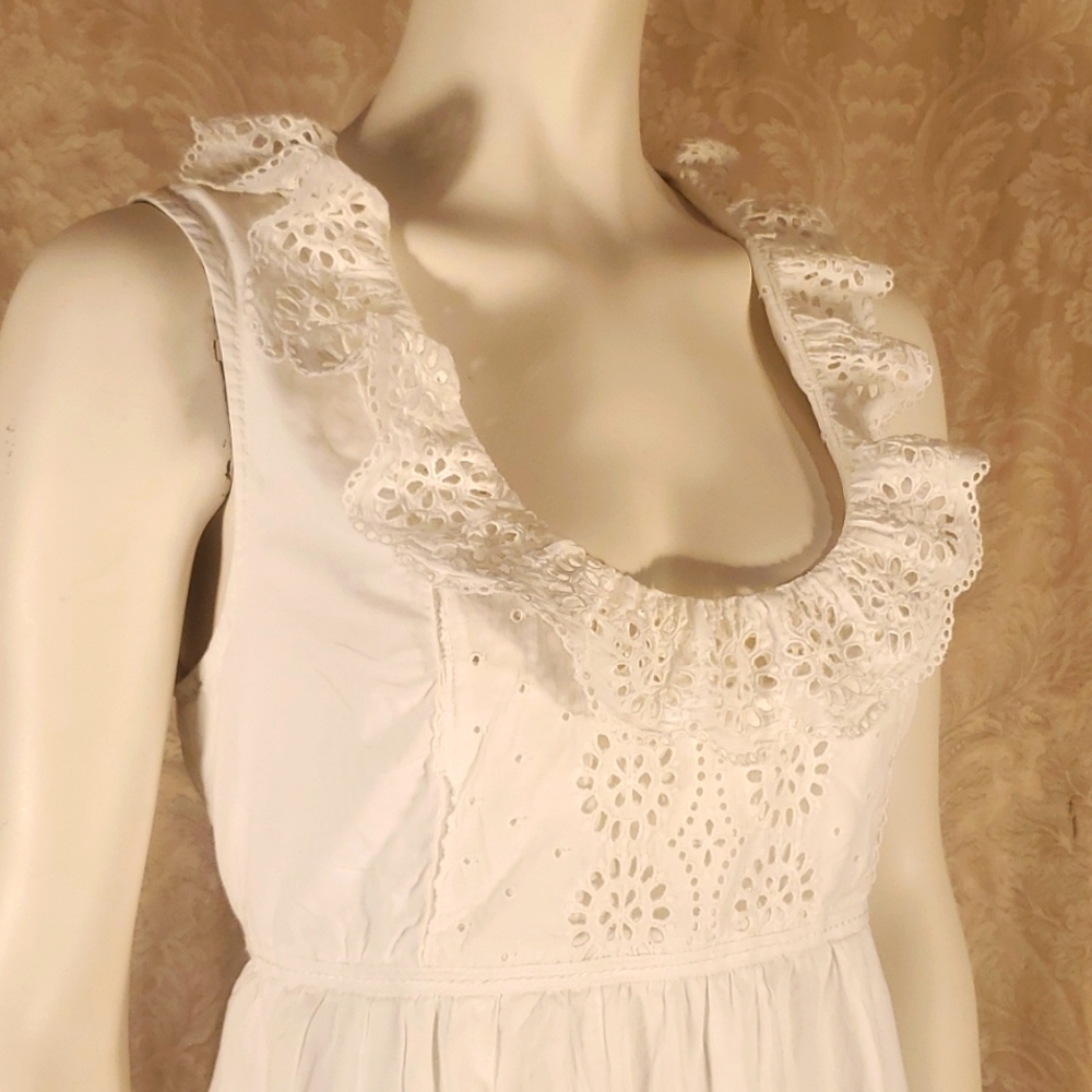 J Crew 100% Cotton Eyelet Sleeveless Sundress